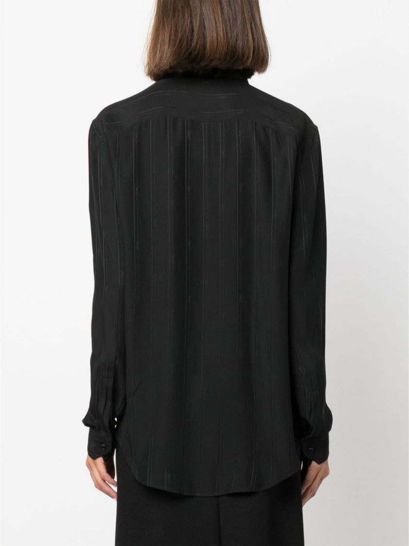Saint Laurent Black Organic Silk Shirt