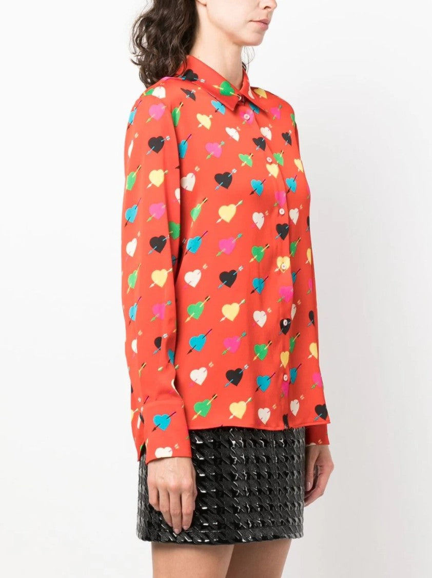 Msgm Heart Pattern Shirt