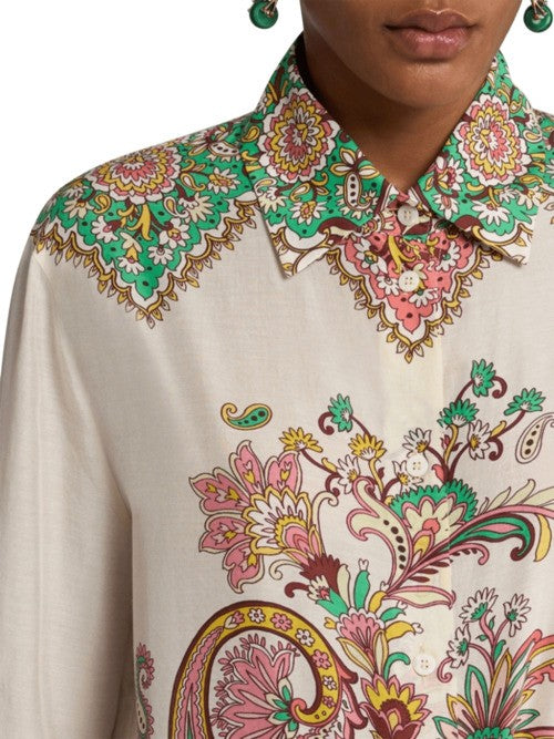 Etro Paisley Print Cotton-Silk Blend Shirt