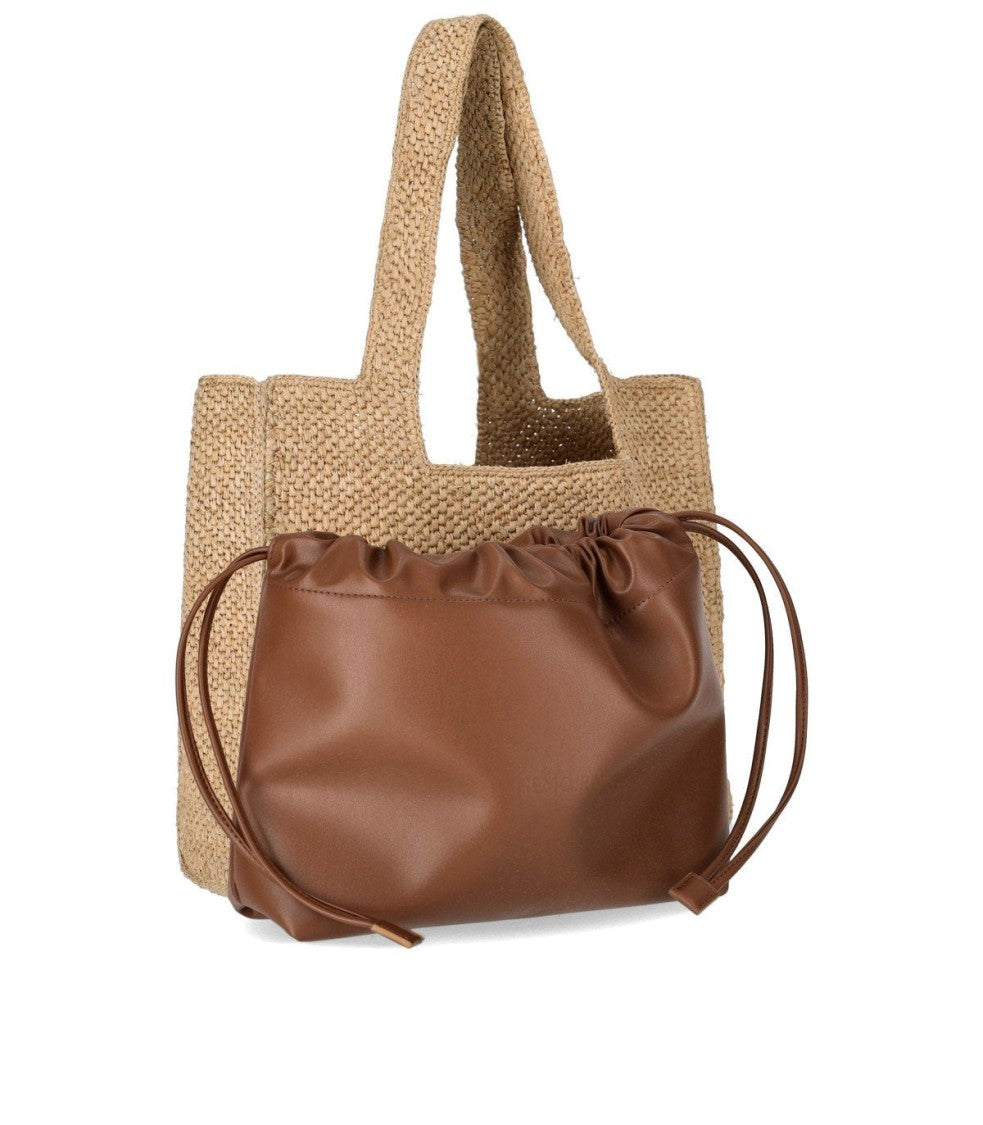 Themoirè Morea Medium Raffia Natural Shopping Bag