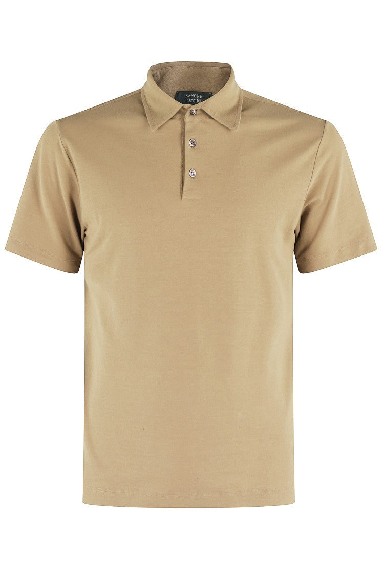 Zanone Brown Ice Cotton Polo Shirt