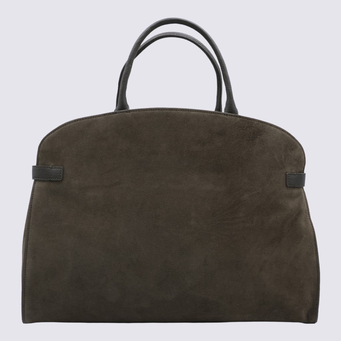 Coccinelle Structured Suede Handbag With Leather Belt Detail