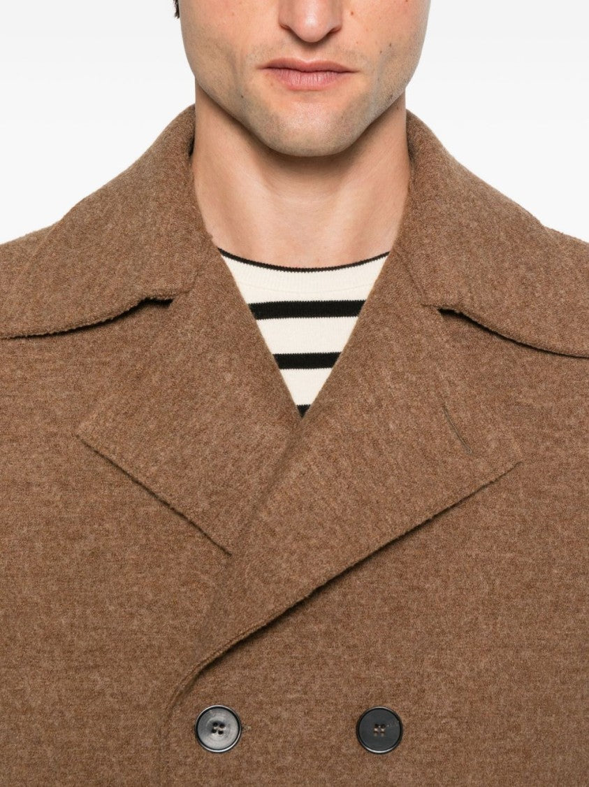 Harris Wharf London Double-Breasted Brown Virgin Wool Harris Wharf London Coat