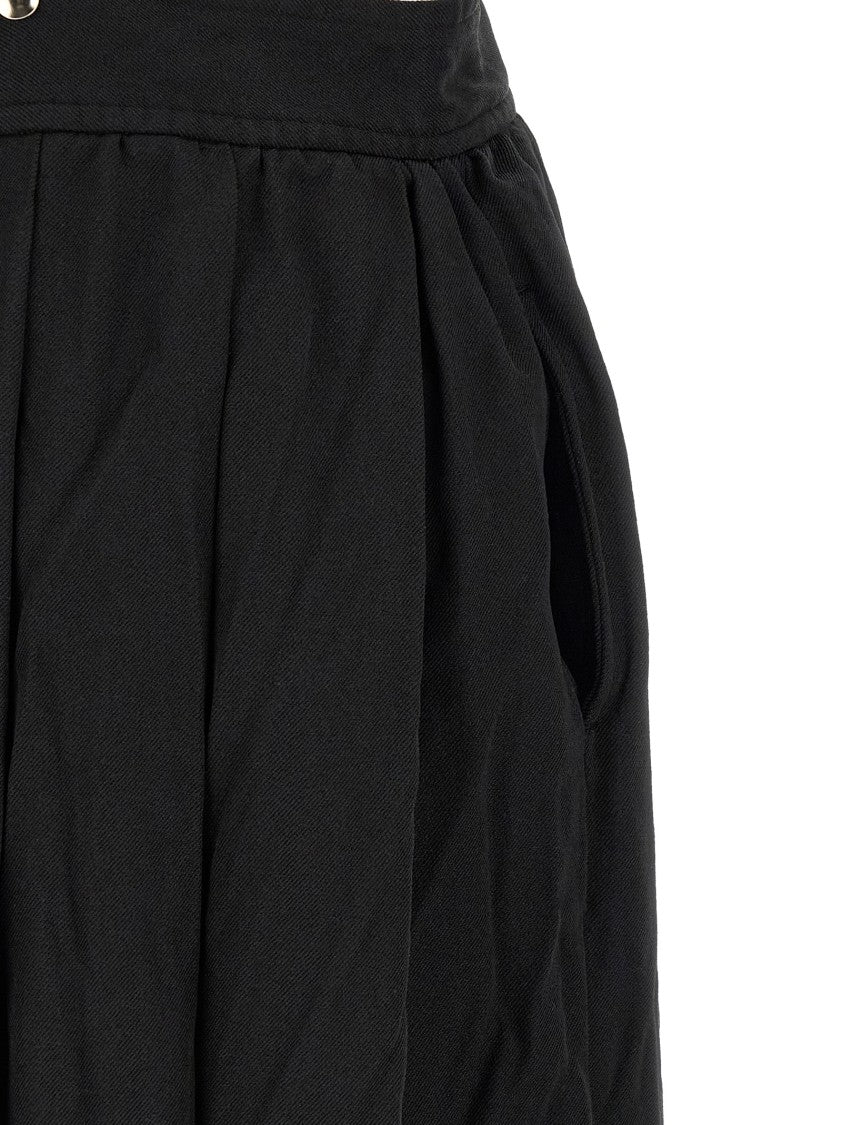 Comme Des Garçons Flared Midi Skirt With Removable Braces And Structured Waistband