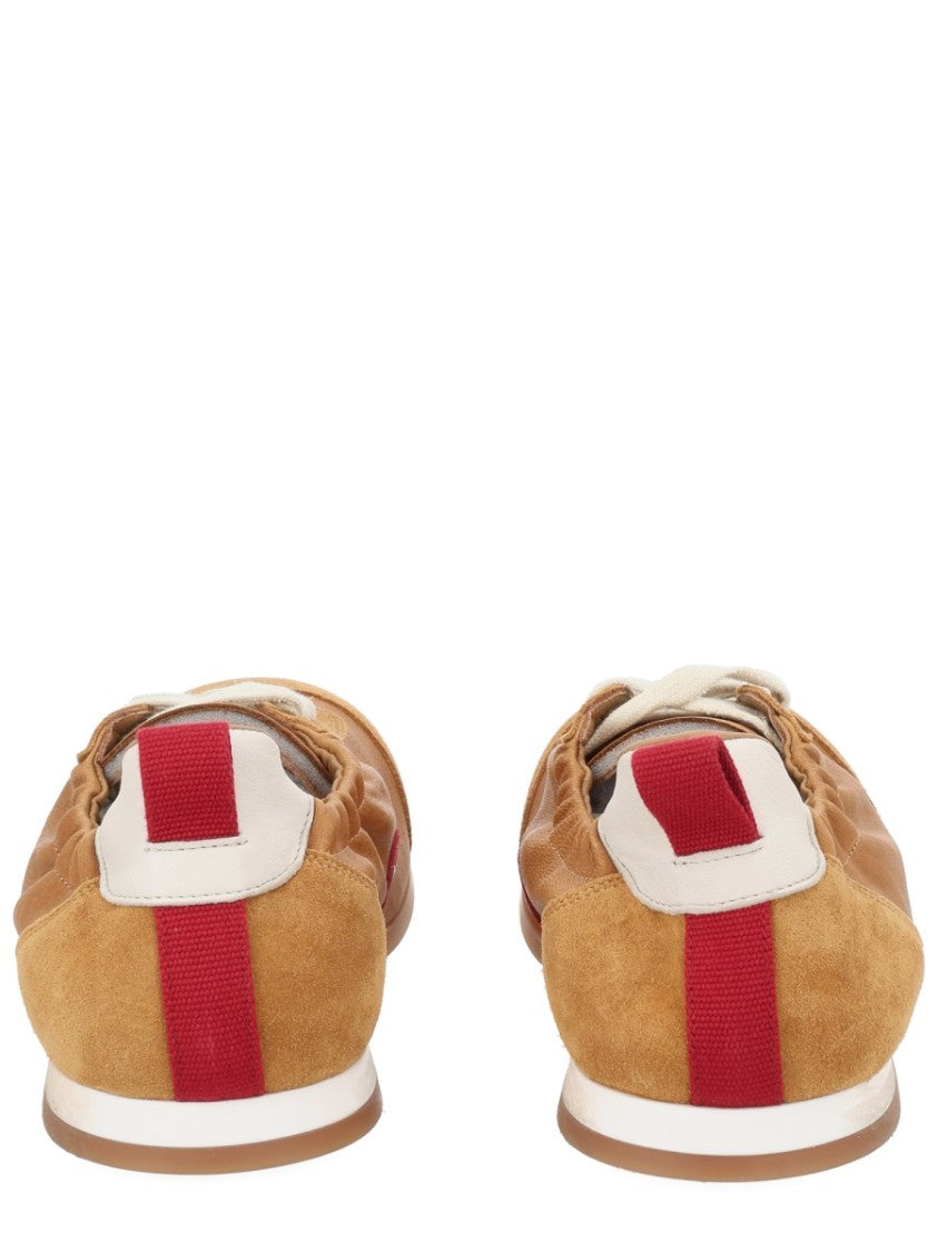 Uma Wang Tan Minimalist Suede Accent Leather Sneakers