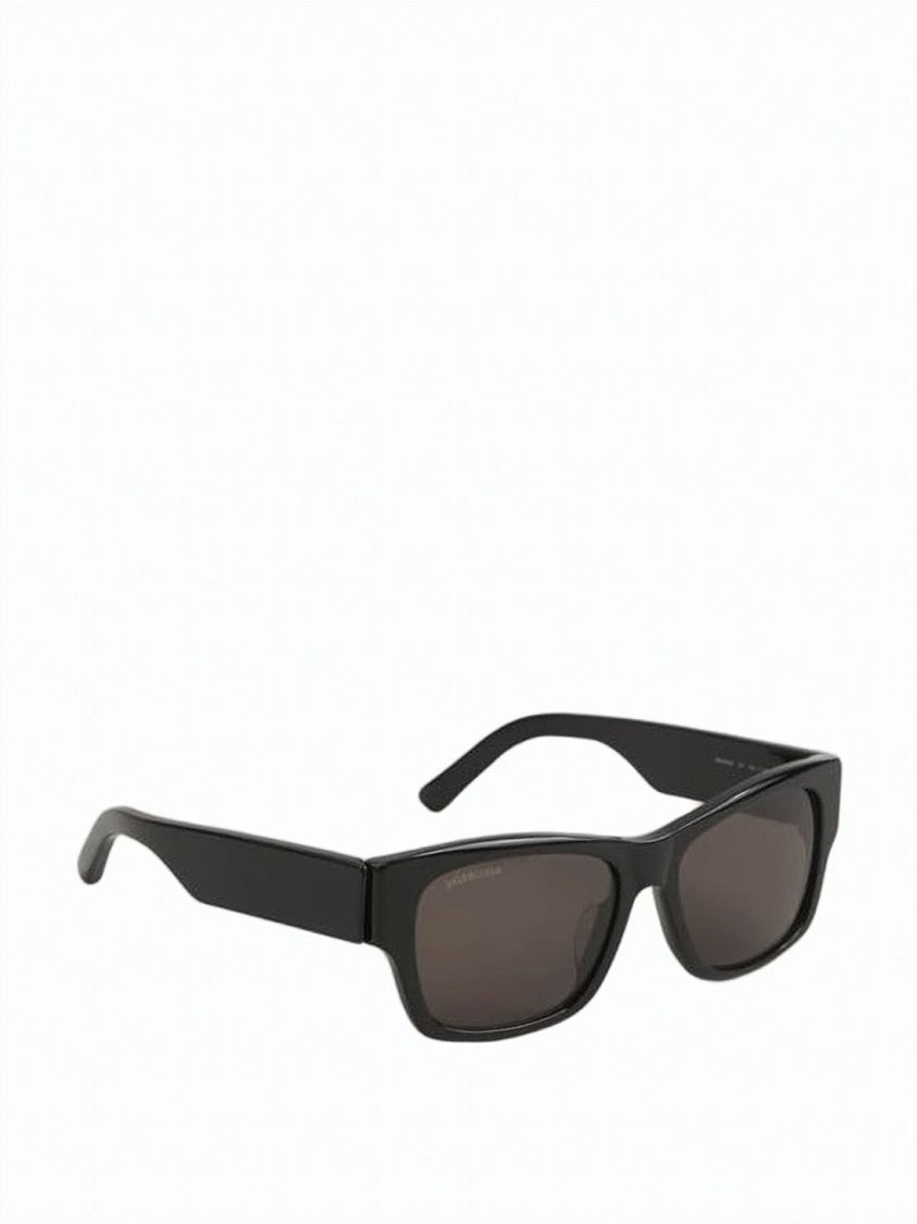 Balenciaga Rectangular Black Acetate Sunglasses With Bold Branding
