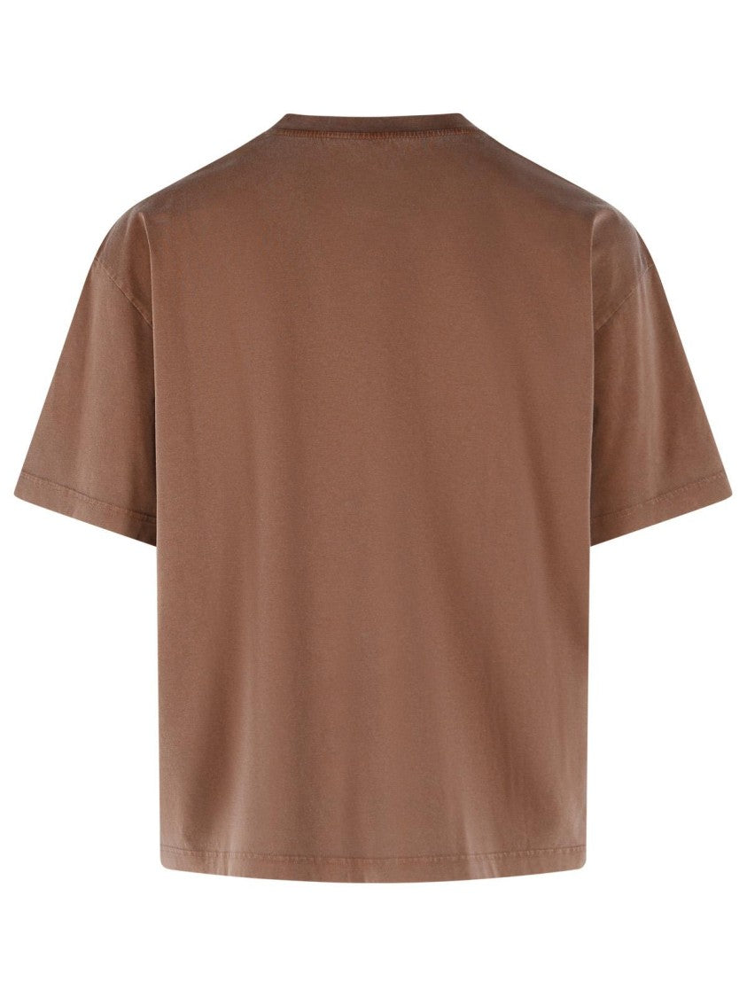 Marni Brown Polka Dot Planet Print Cotton T-Shirt