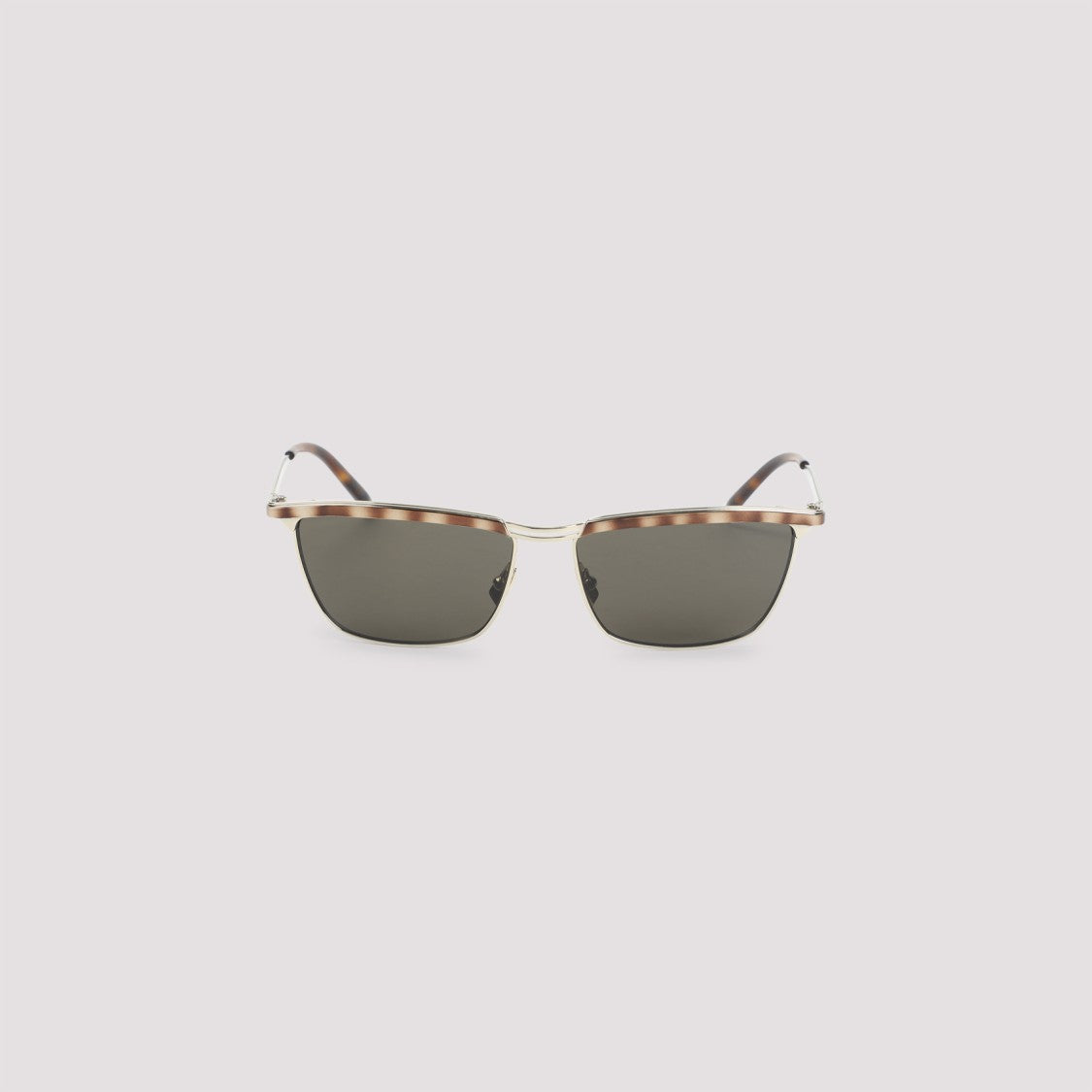 Saint Laurent Rectangular Metallic Sunglasses With Tortoiseshell Accents
