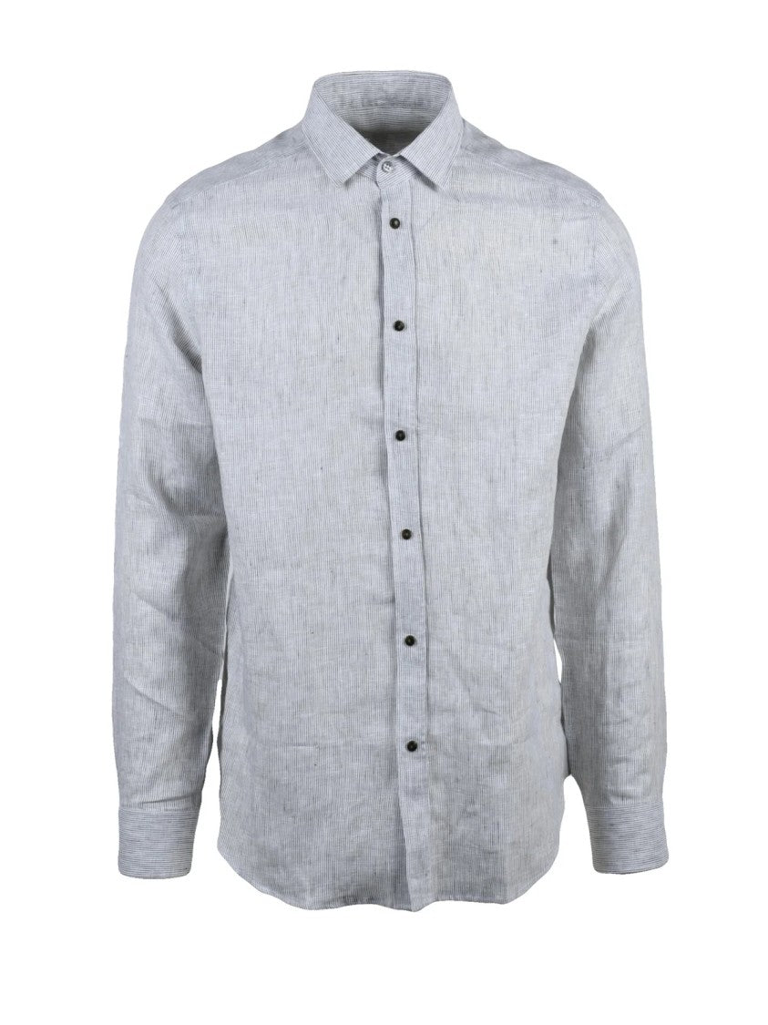 Deuxieme Grey Linen Men Shirt