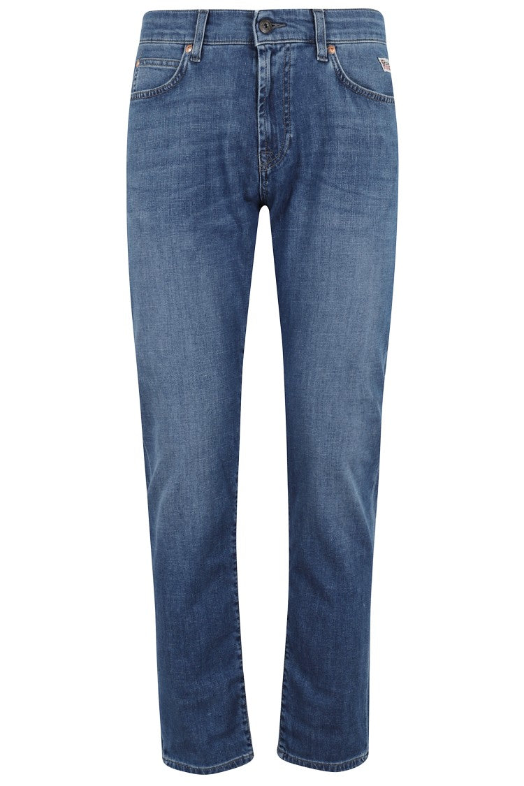 Roy Rogers Slim-Fit Five-Pocket Blue Jeans With Medium Rise