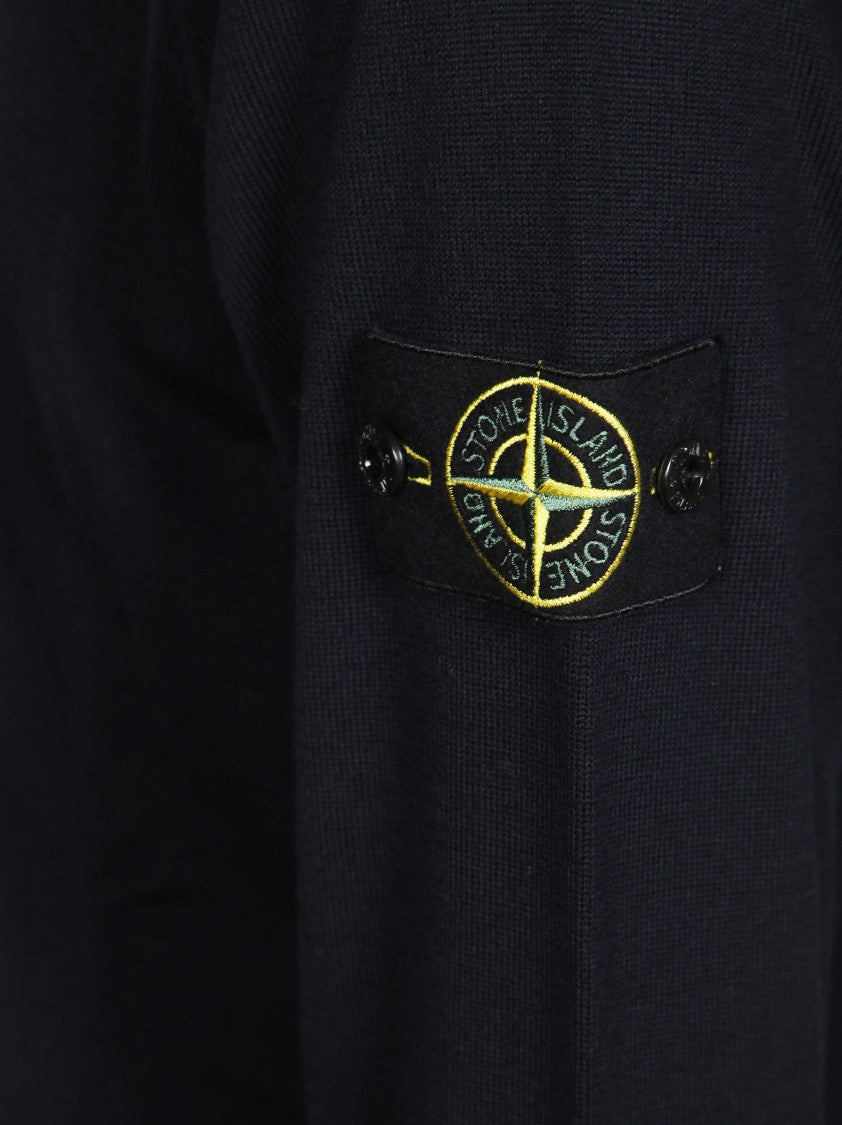 Stone Island Black Fitted Crew Neck Sweater