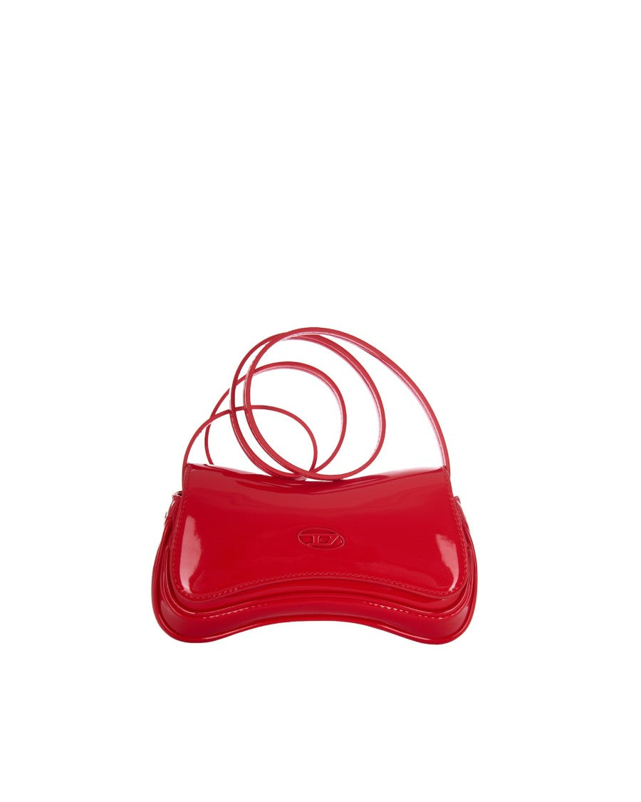 Diesel Compact Crossbody Bag With Glossy Finish And Removable Strap