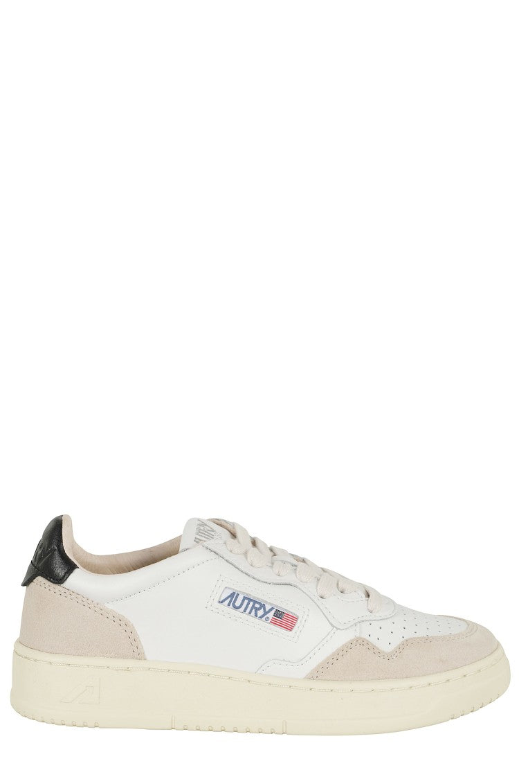 Autry White Black Medalist Low Suede Leather Sneakers