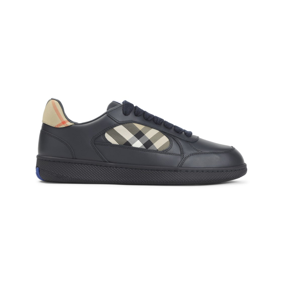 Burberry Calf Leather Sneakers With Check-Patterned Panels