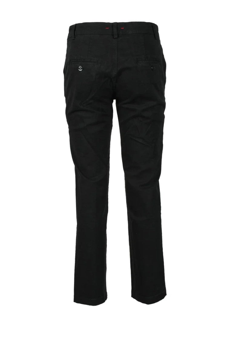 Another Label Slim Straight-Leg Black Trousers With Mid-Rise Waist