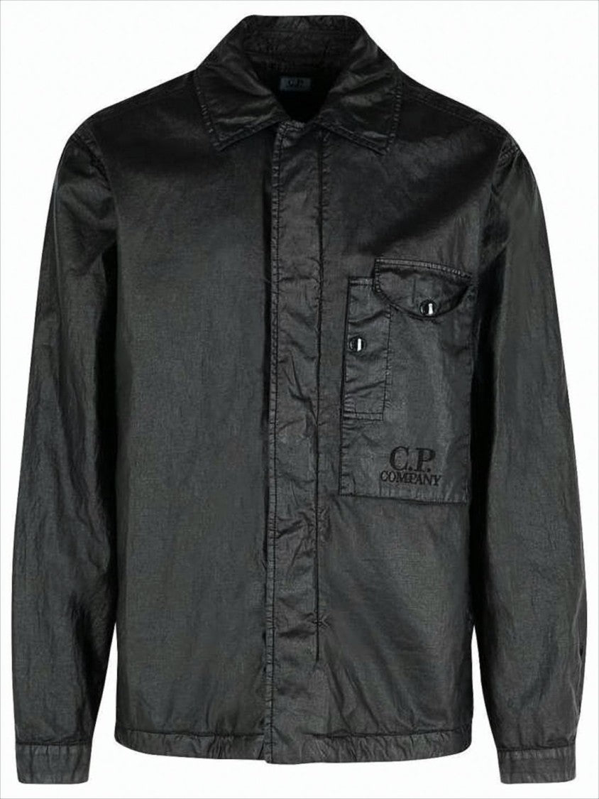 C.P. Company Linen Black Jacket With Classic Collar