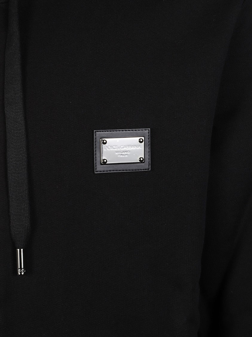 Dolce & Gabbana Black Minimalist Zippered Hoodie