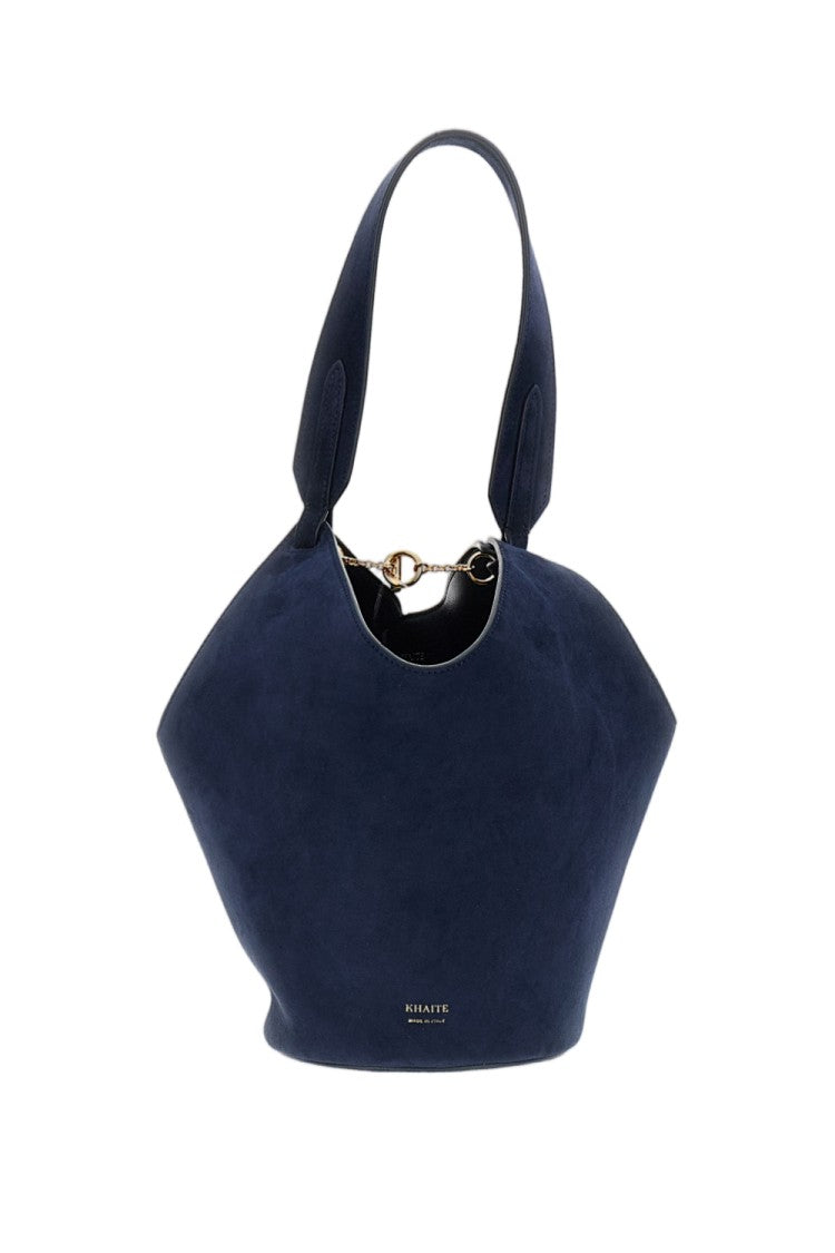 Khaite Blue Lotus Mini Suede Tote Bag