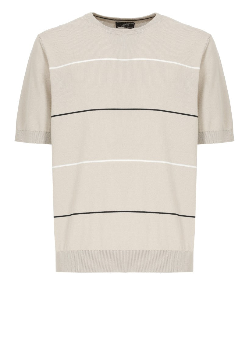 Peserico Beige Cotton Polo Shirt