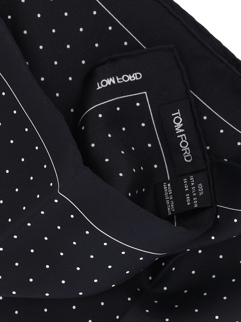 Tom Ford Polka Dot Pocket Square – Black