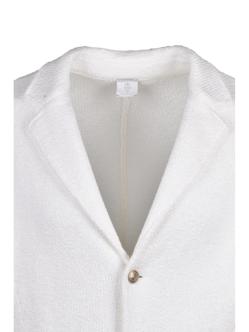 Eleventy Cotton Knit Blazer With Classic Lapel And Unlined Design