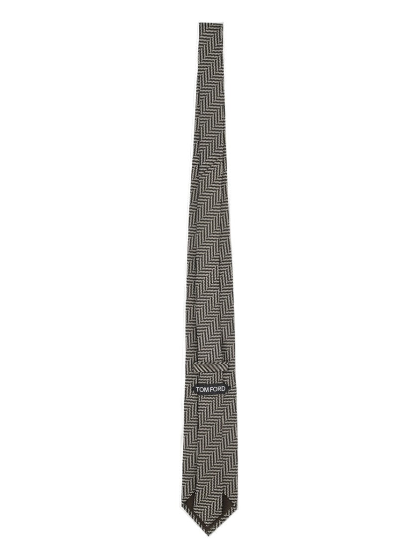 Tom Ford Jacquard Weave Refined Texture Mulberry Silk Tie