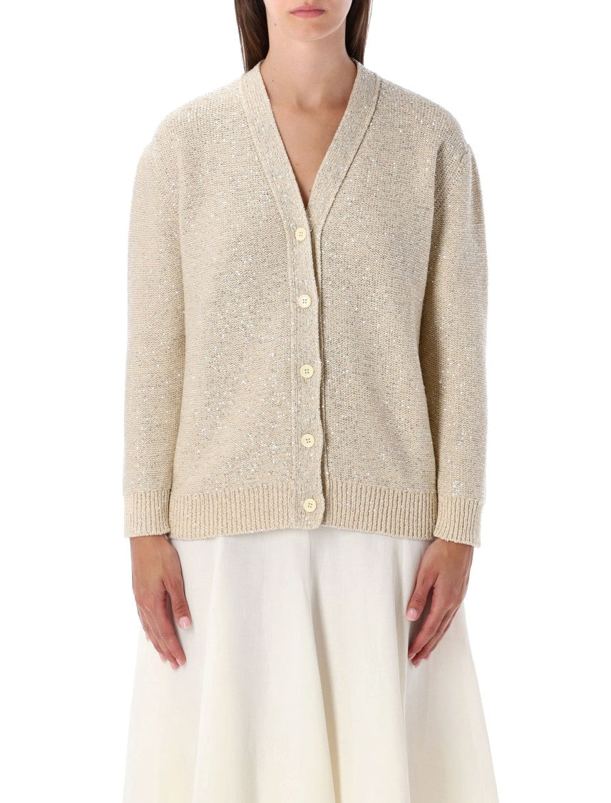 Fabiana Filippi Draped Cotton Ribbon Cardigan