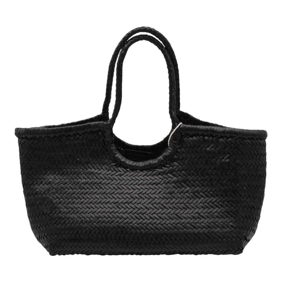 Dragon Diffusion Woven Black Tote Bag With Intricate Weave Design