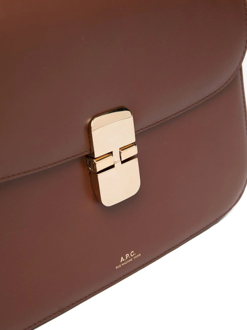 A.P.C. Structured Brown Shoulder Bag