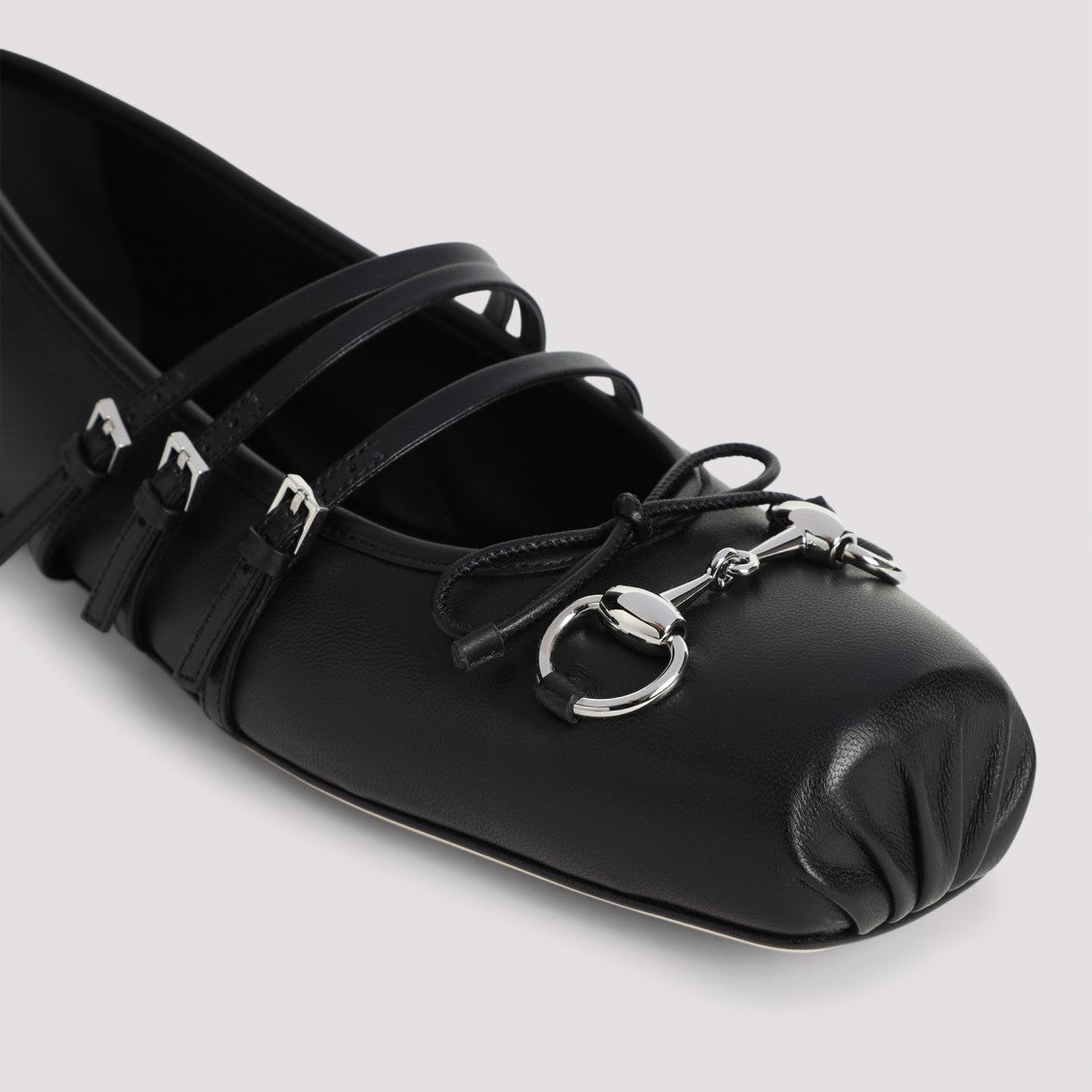 Gucci Horsebit Black Leather Ballerinas