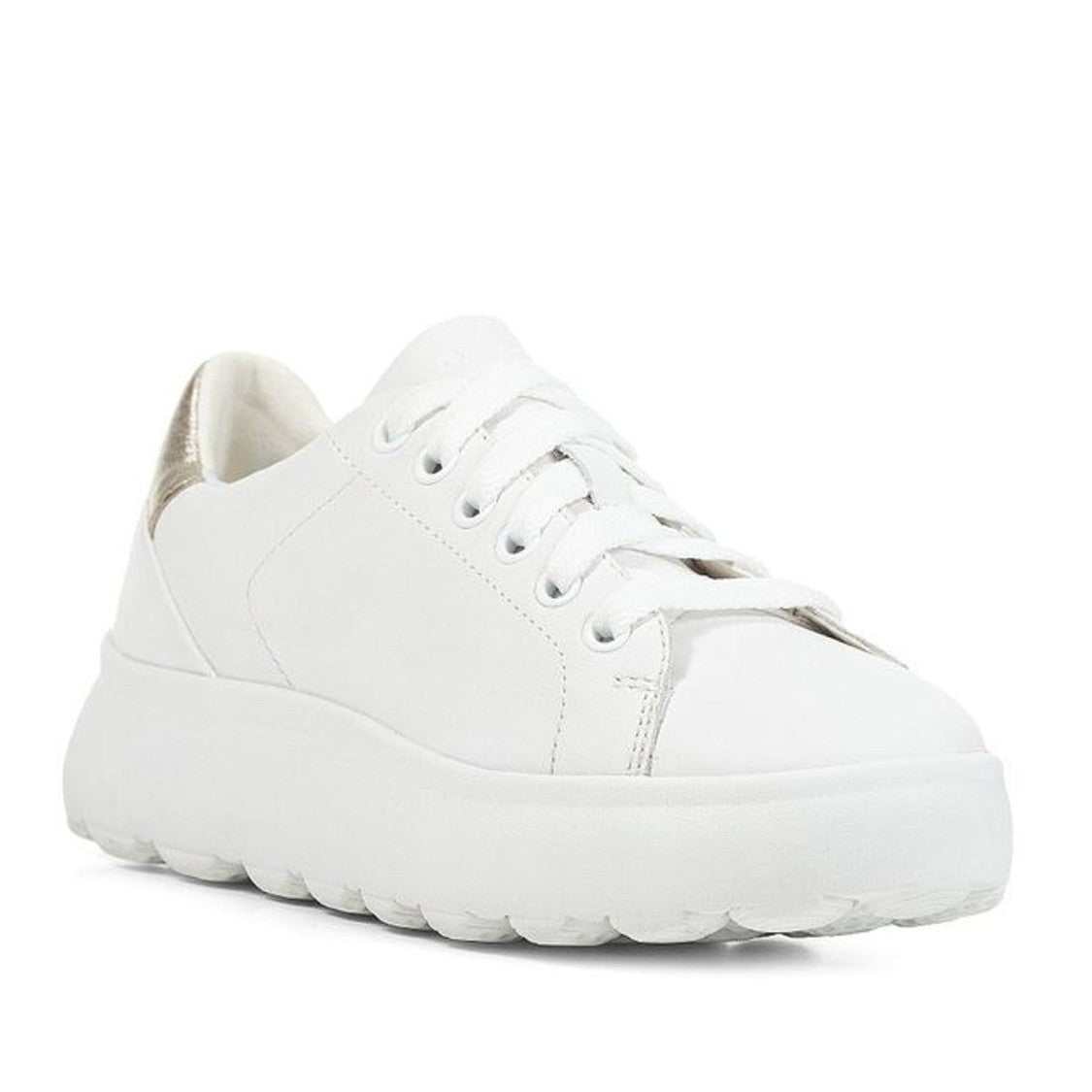 Geox Spherica Sport White Minimalist Leather Sneakers