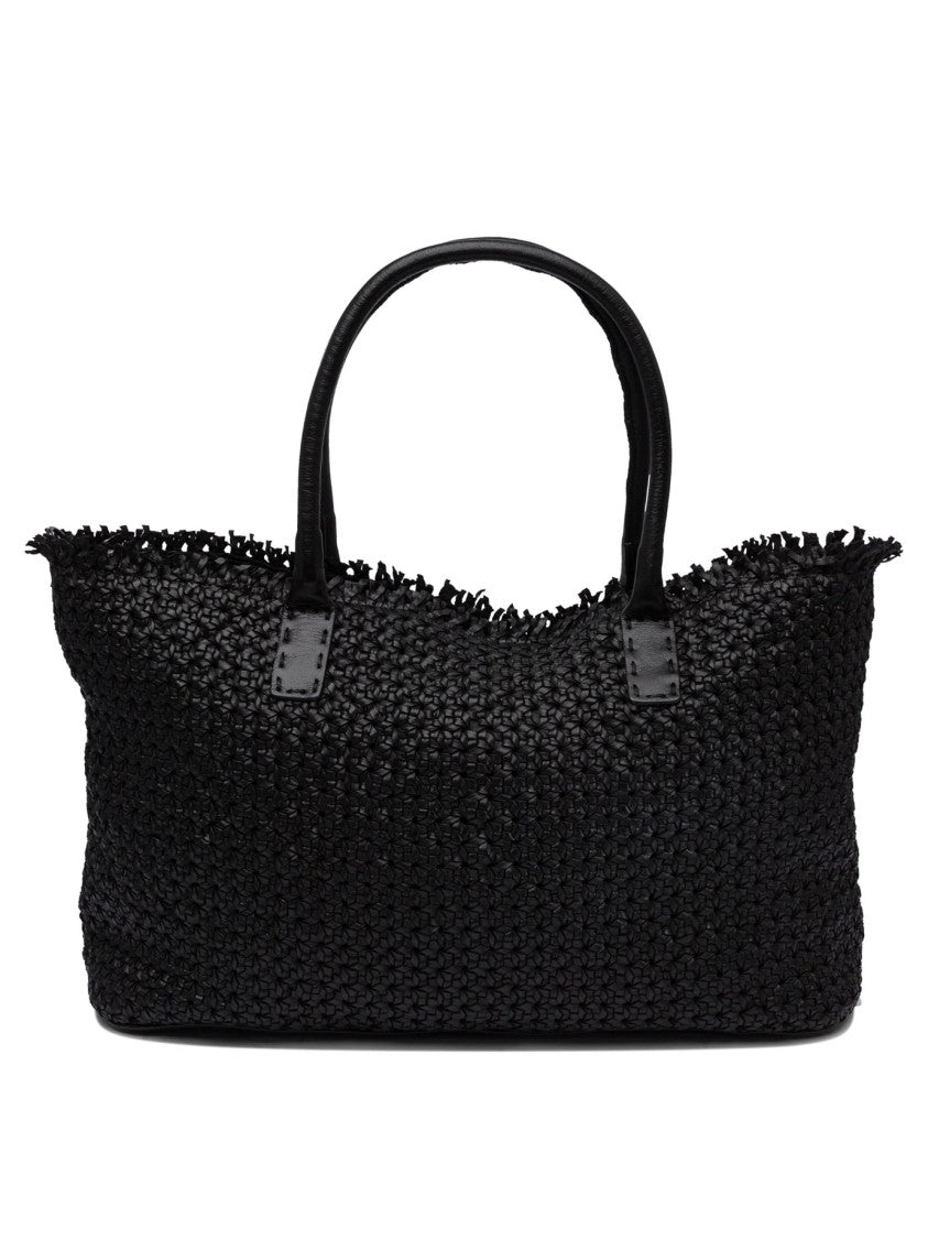 Reptile's House Woven Black Calf Leather Shoulder Bag