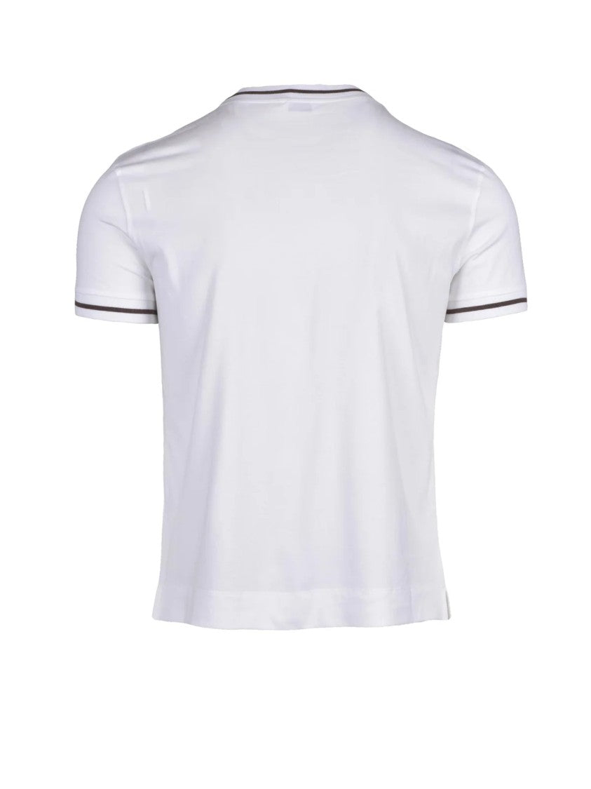 Brunello Cucinelli Minimalist White Cotton T-Shirt With Refined Emblem