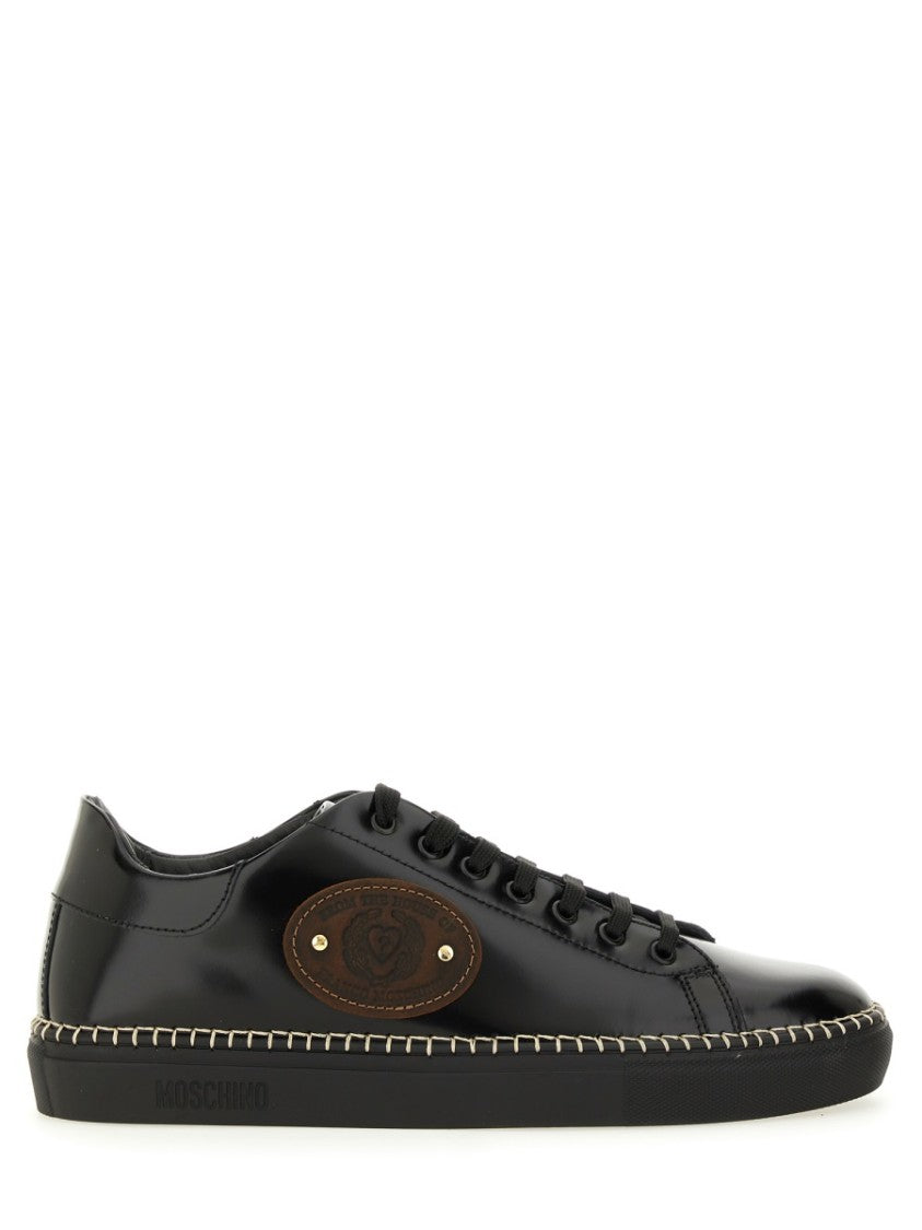 Moschino Calf Leather Low-Top Sneakers