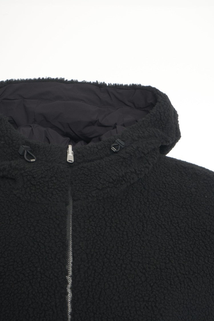 Herno Teddy Jacket With Drawstring Hood And Plush Texture