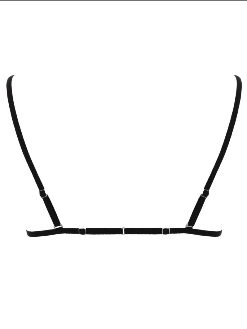 Rick Owens Mesh Bra With Sheer Nude Panel