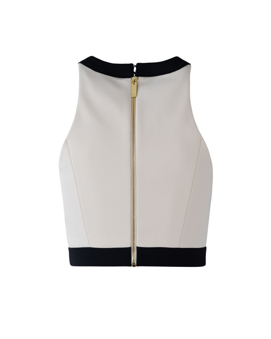 Elisabetta Franchi Color-Block Double Crêpe Top