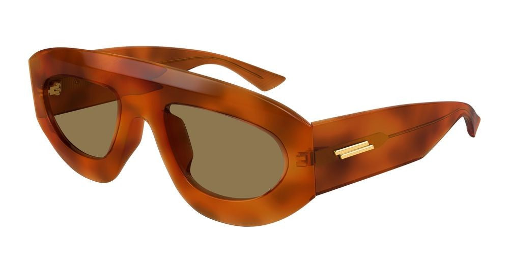 Bottega Veneta Havana Bv1358s Angular Cat-Eye Sunglasses
