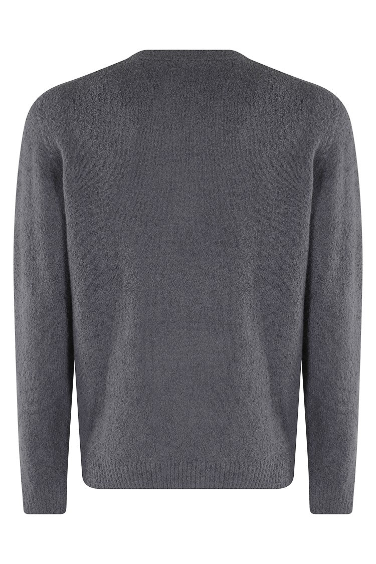 Roberto Collina Textured Knit Sweater In Subtle Iron Grey