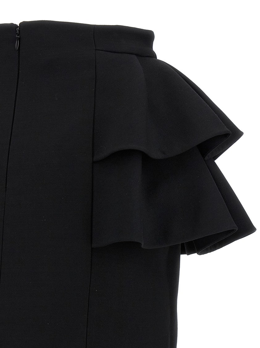 Valentino Garavani Crepe Couture Midi Skirt With Ruffles