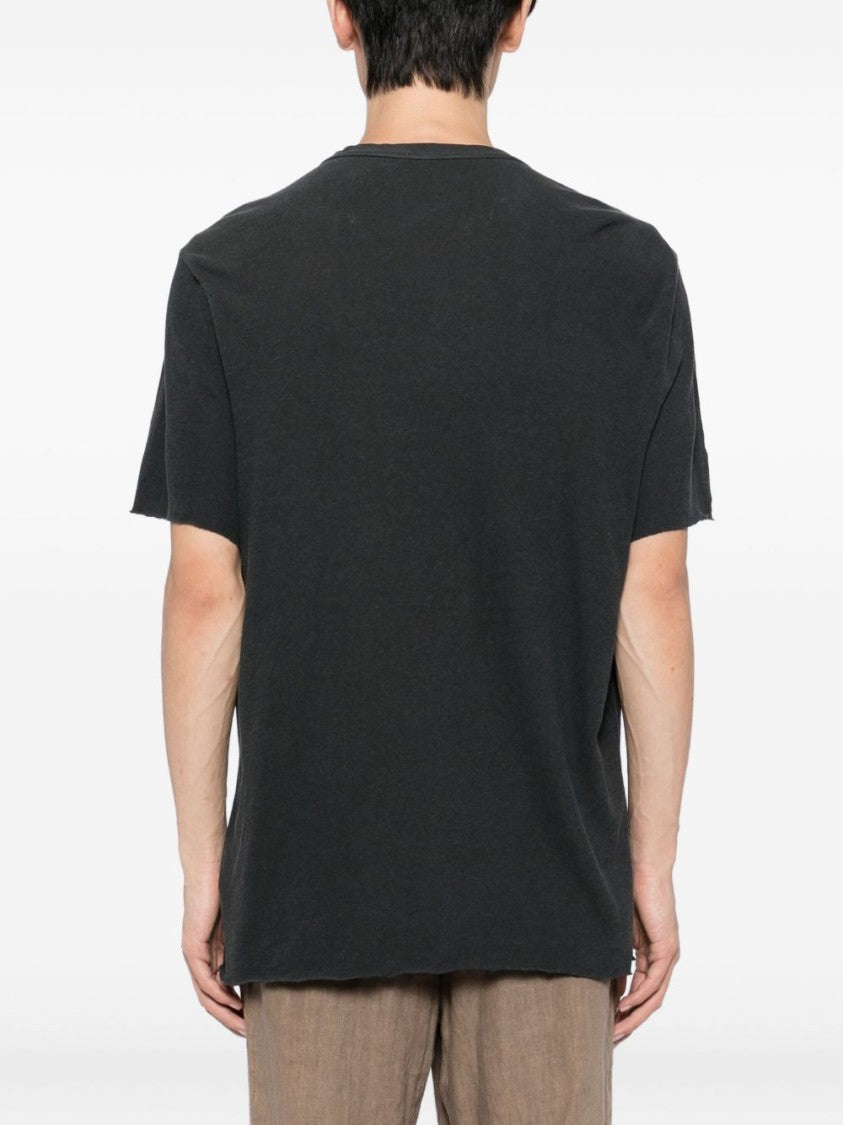James Perse Relaxed-Fit Short-Sleeve T-Shirt With Two-Button Placket