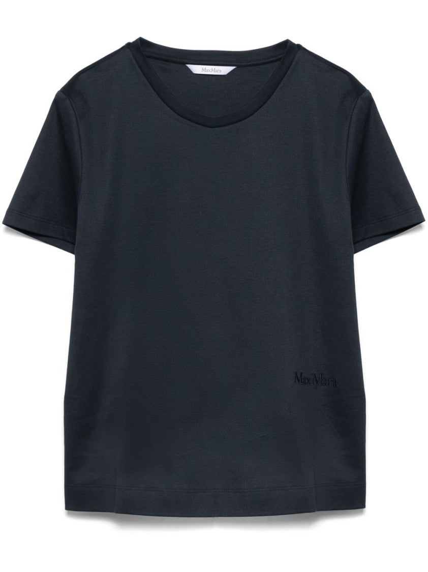 Max Mara Pure Cotton T-Shirt With Classic Crew Neckline