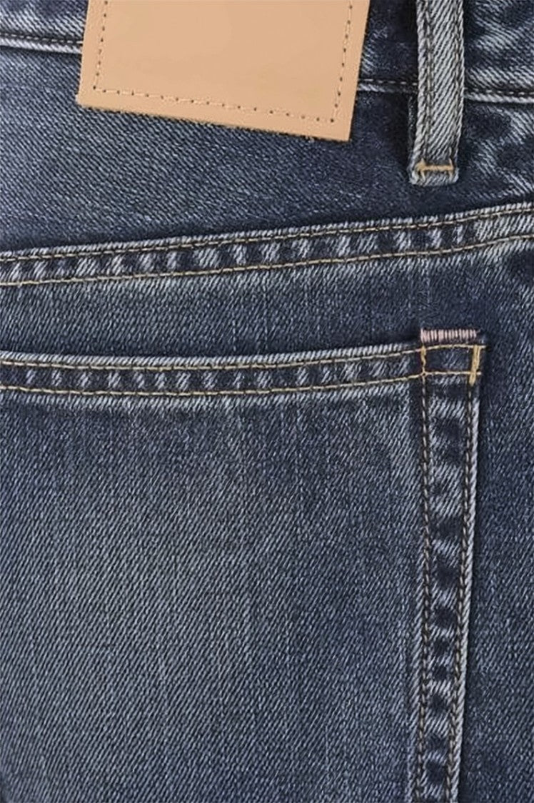 Acne Studios Mid-Length Wide-Leg Denim Pants With Faded Wash