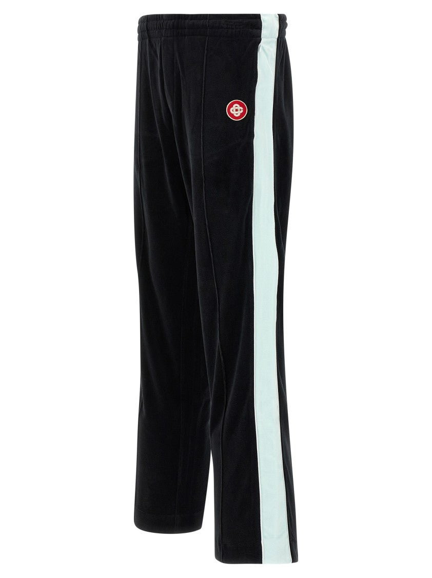 Casablanca Contrast-Trim Chenille Pants With Adjustable Waistband