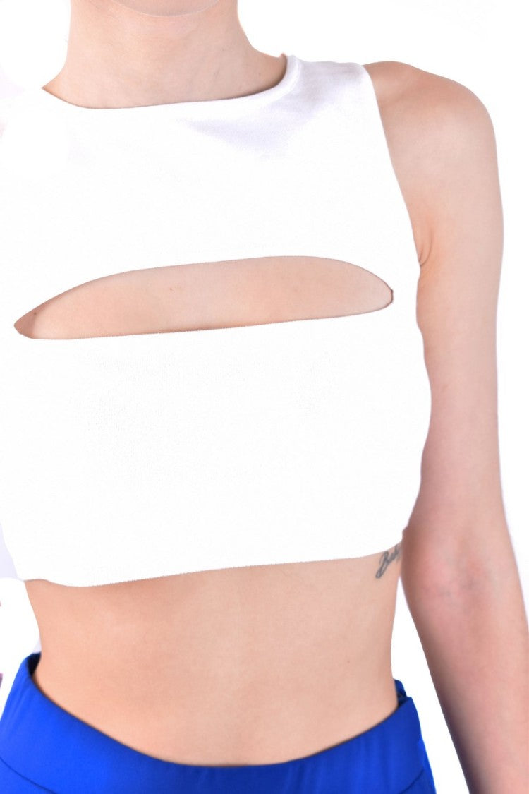 Dsquared2 Sleeveless Cropped Top Bold Cut-Out Fitted