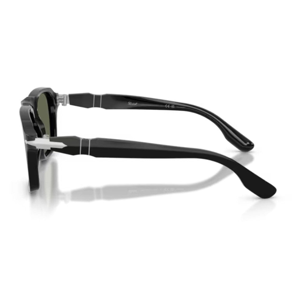 Persol Black Po8002s Acetate Refined Rectangular Sunglasses