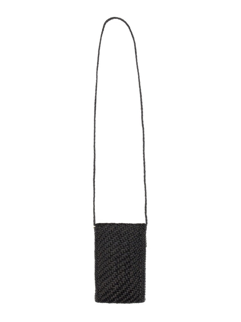 Dragon Diffusion Rectangular Braided Leather Crossbody Bag