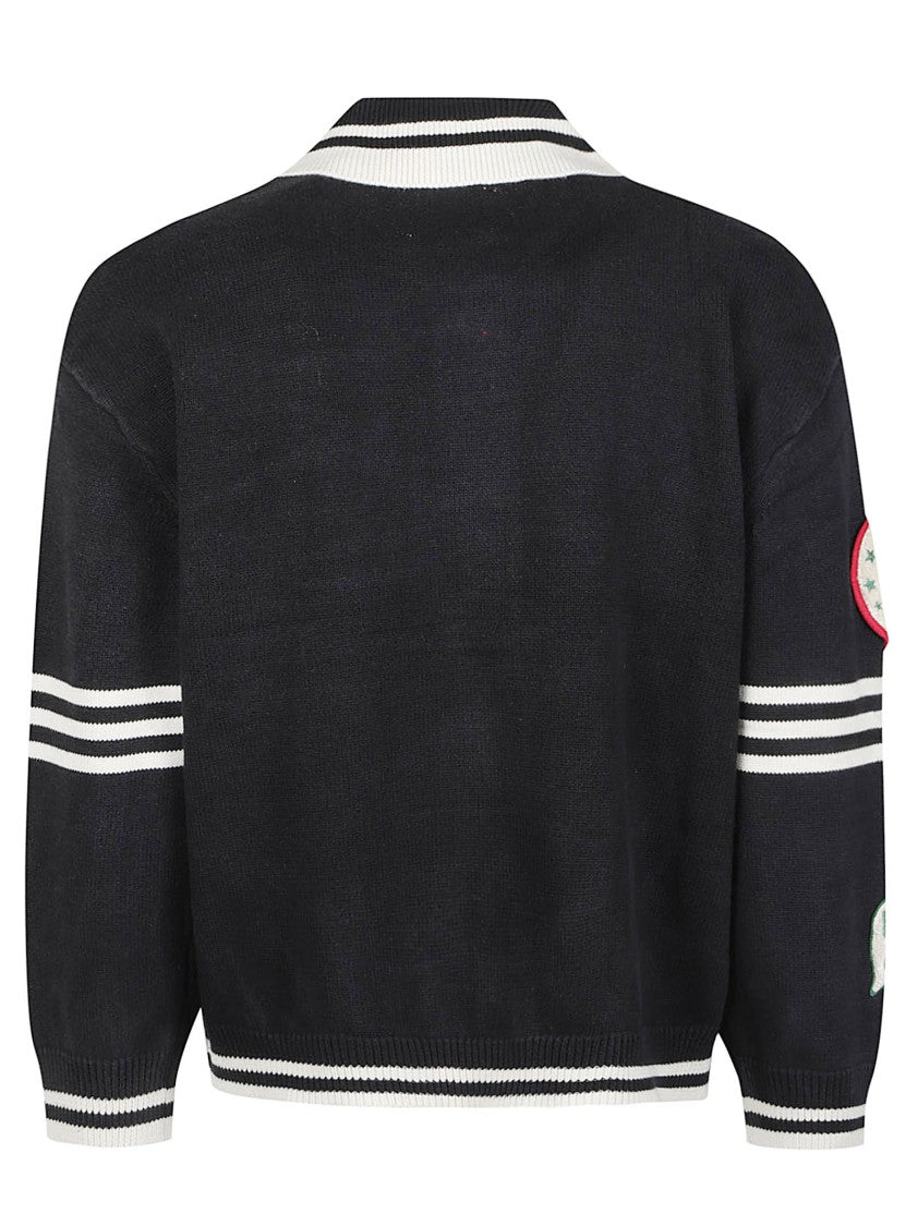 Found Varsity Patch Button-Up Cotton Cardigan