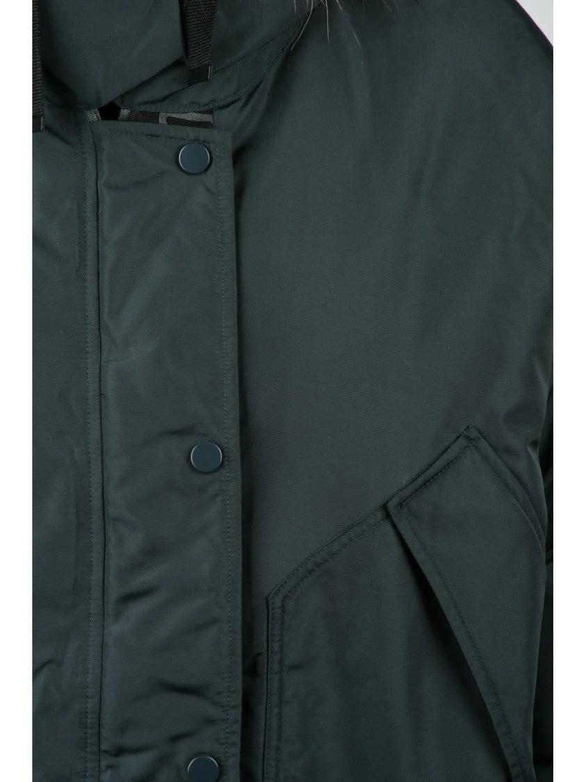 Bomboogie Bomboogie Bomber Coat With Removable Fur Trim