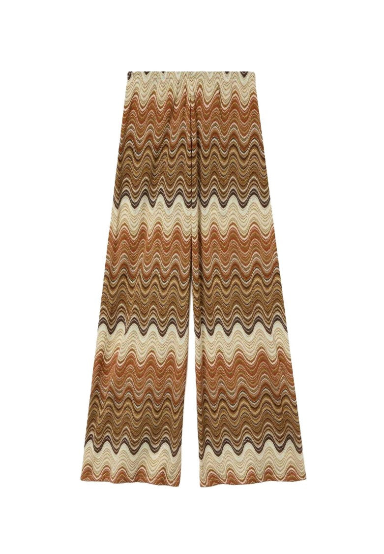 Mc2 Saint Barth Wavy Multicolored Patterned Wide-Leg Pants